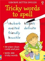 Tricky words to spell 50 wipe-clean cards and pen